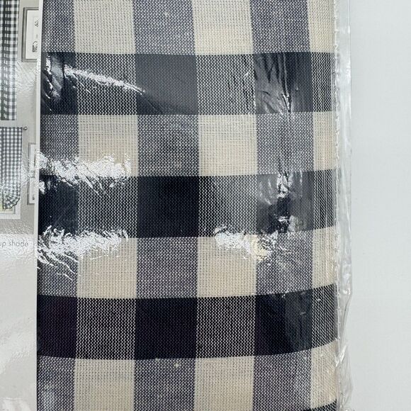 Buffalo Check Window Curtain Panel 42" x 84" Navy Blue Checkered Decorative - Picture 7 of 7